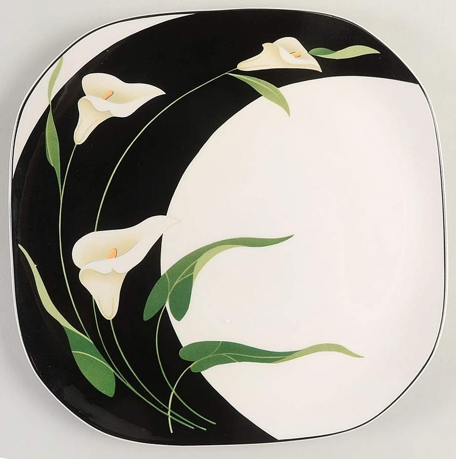 Black Lilies (Quadrille) Dinner Plate by Sango-1