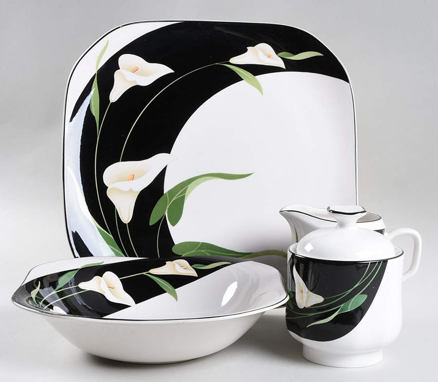 Black Lilies (Quadrille) 5 Piece Hostess Set by Sango-1