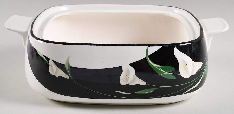 Black Lilies (Quadrille) Square Vegetable No Lid by Sango-1
