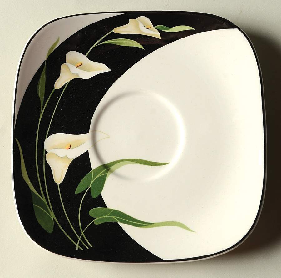 Black Lilies (Quadrille) Saucer by Sango-1