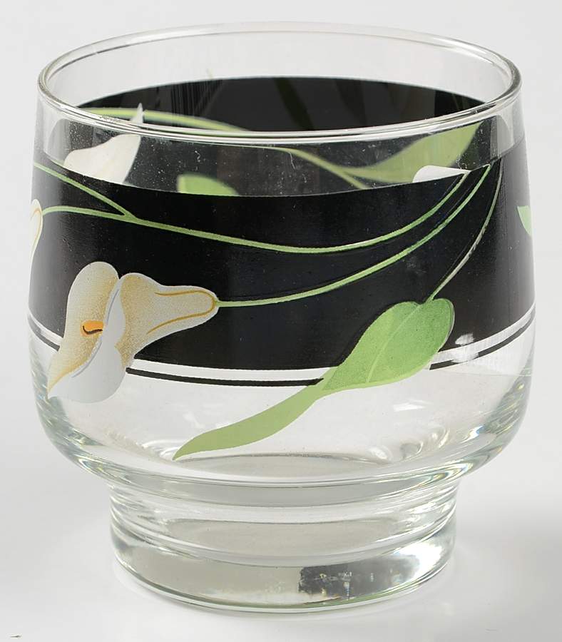 Black Lilies (Quadrille) 8 Oz Glassware Old Fashioned by Sango-1
