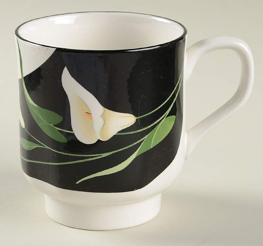 Black Lilies (Quadrille) Footed Cup by Sango-1