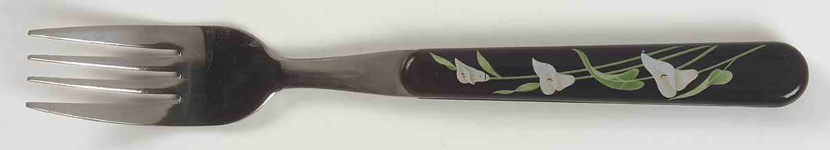 Black Lilies (Quadrille) Dinner Fork (7 1/2" or Larger) by Sango-1