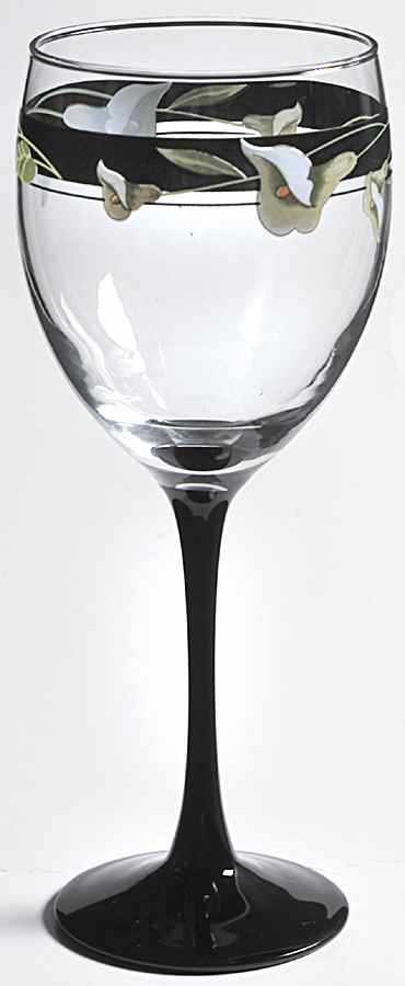 Black Lilies (Quadrille) 8 Oz Glassware Goblet by Sango-1