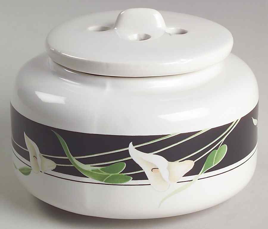 Black Lilies (Quadrille) Potpourri Jar & Lid by Sango-1