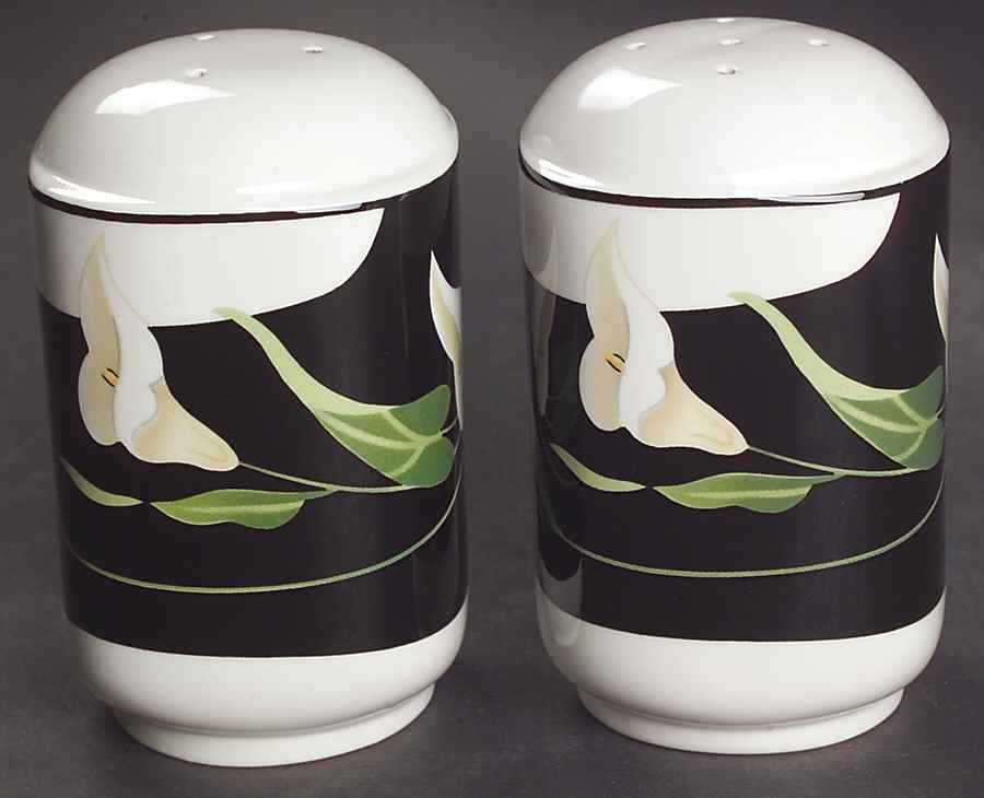 Black Lilies (Quadrille) Salt & Pepper Set by Sango-1