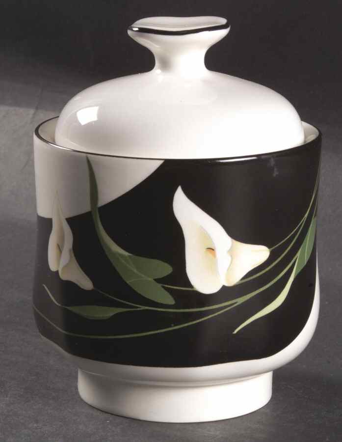 Black Lilies (Quadrille) Sugar Bowl & Lid by Sango-1