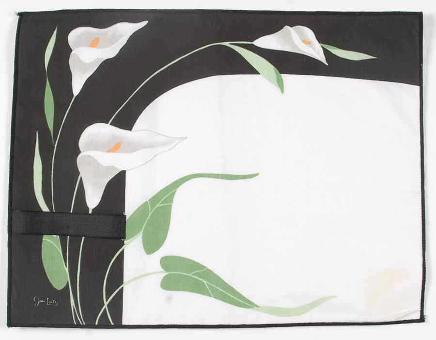 Black Lilies (Quadrille) Cloth Placemat W/No Napkin by Sango-1