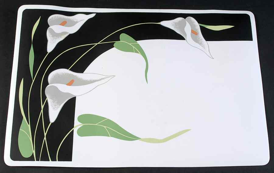 Black Lilies (Quadrille) Vinyl Placemat by Sango-1