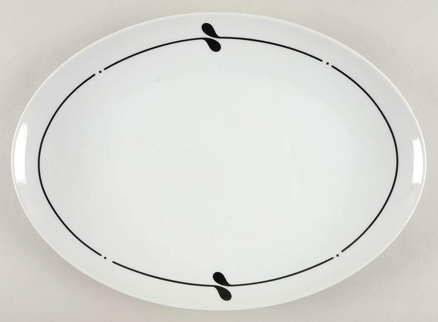 Black Magic (No Trim) 14" Oval Serving Platter by Sango-1