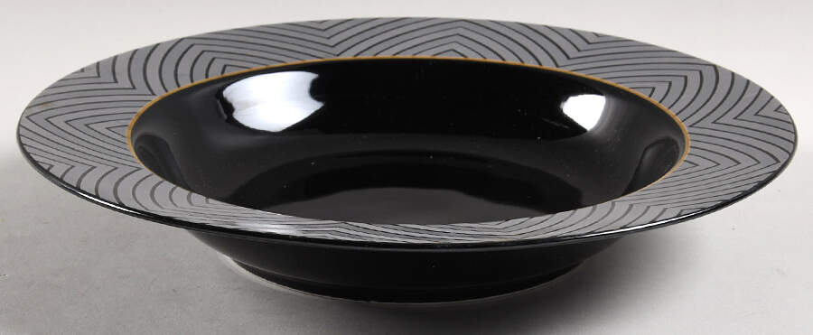 Black Magic Large Rim Soup Bowl by Sango-1
