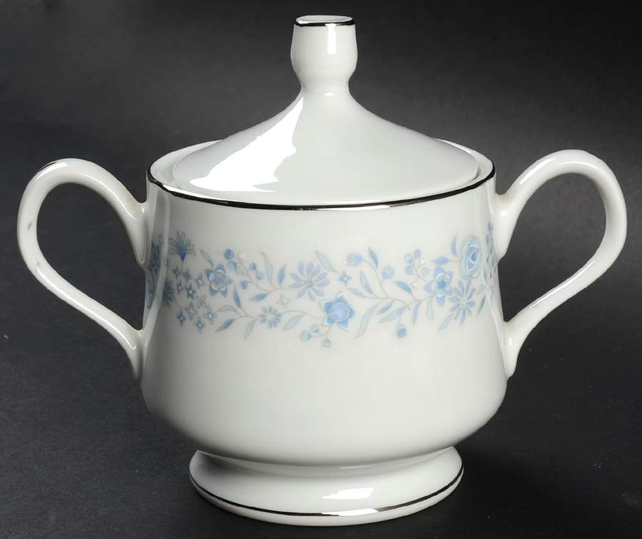 Blue Mist Sugar Bowl & Lid by Sango-1