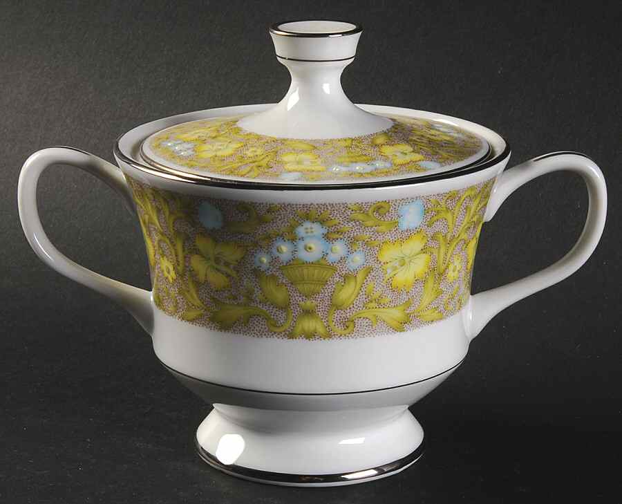 Blue Ridge Sugar Bowl & Lid by Sango-1