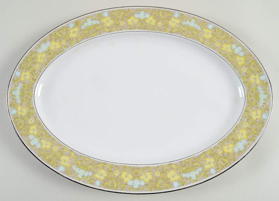 Blue Ridge 12" Oval Serving Platter by Sango-1