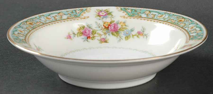 Blue Rose Rim Fruit/Dessert (Sauce) Bowl by Sango-1