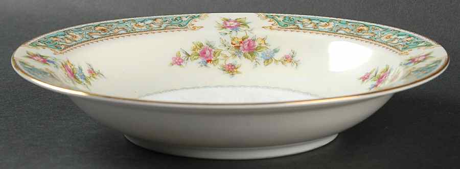 Blue Rose Rim Soup Bowl by Sango-1