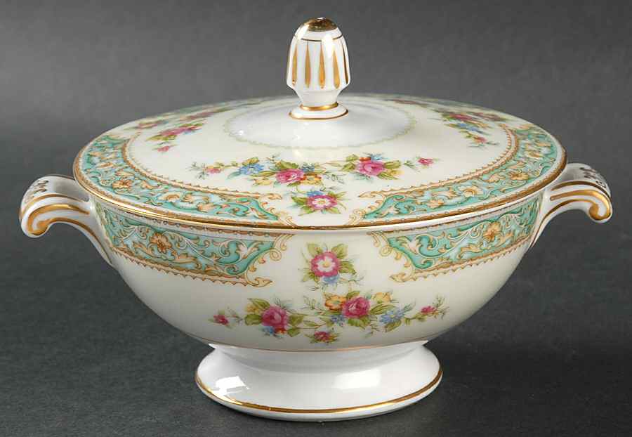 Blue Rose Sugar Bowl & Lid by Sango-1