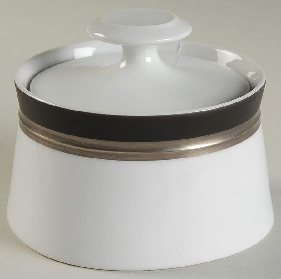 Black Satin Sugar Bowl & Lid by Sango-1