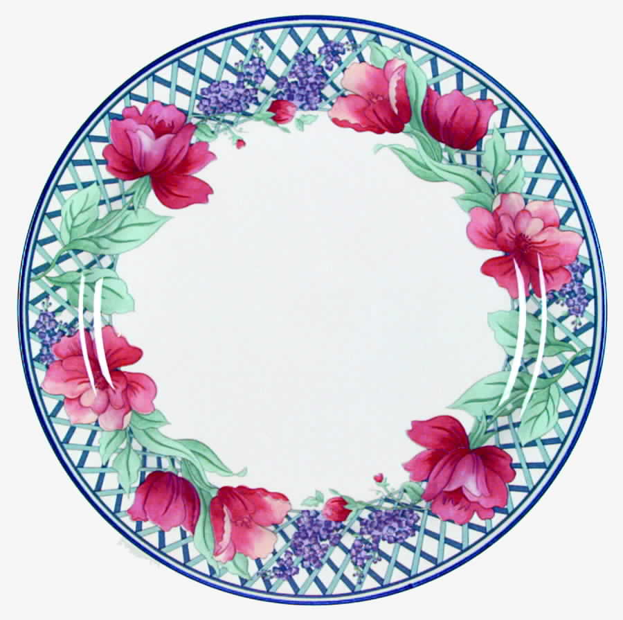 Blue Trellis Dinner Plate by Sango-1