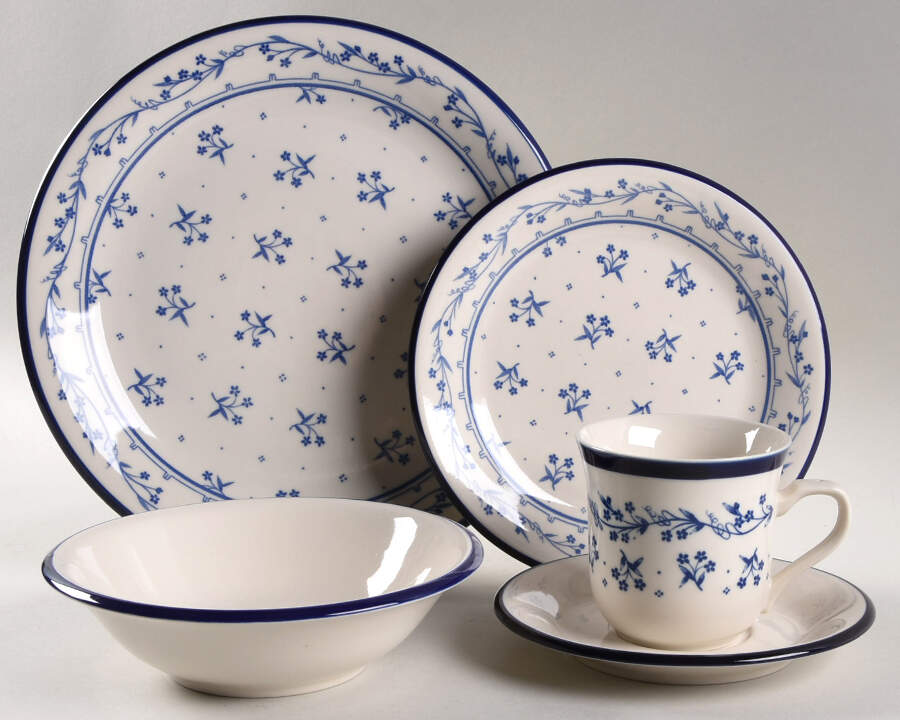 Bouquet Blue 5 Piece Place Setting by Sango-1