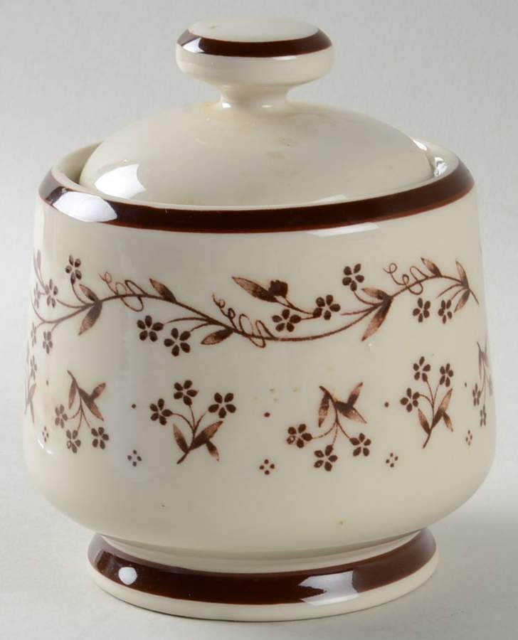 Bouquet Brown Sugar Bowl & Lid by Sango-1