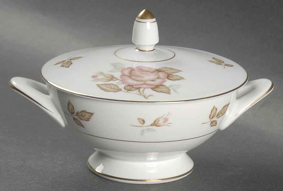 Bordeaux Rose Sugar Bowl & Lid by Sango-1
