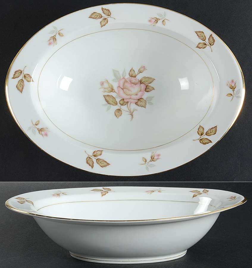 Bordeaux Rose 11" Oval Vegetable Bowl by Sango-1