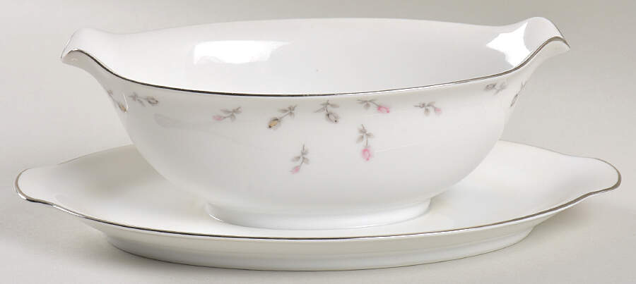 Boutonniere Gravy Boat with Attached Underplate by Sango-1