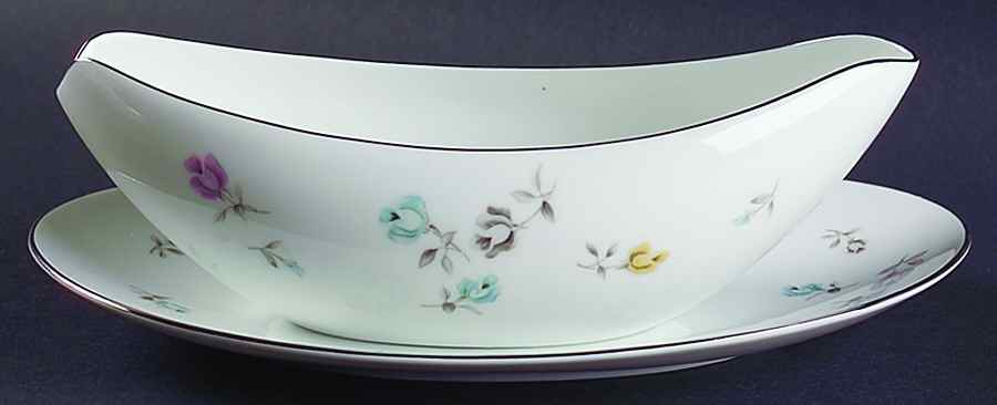 Bouquet Gravy Boat & Underplate/Relish by Sango-1