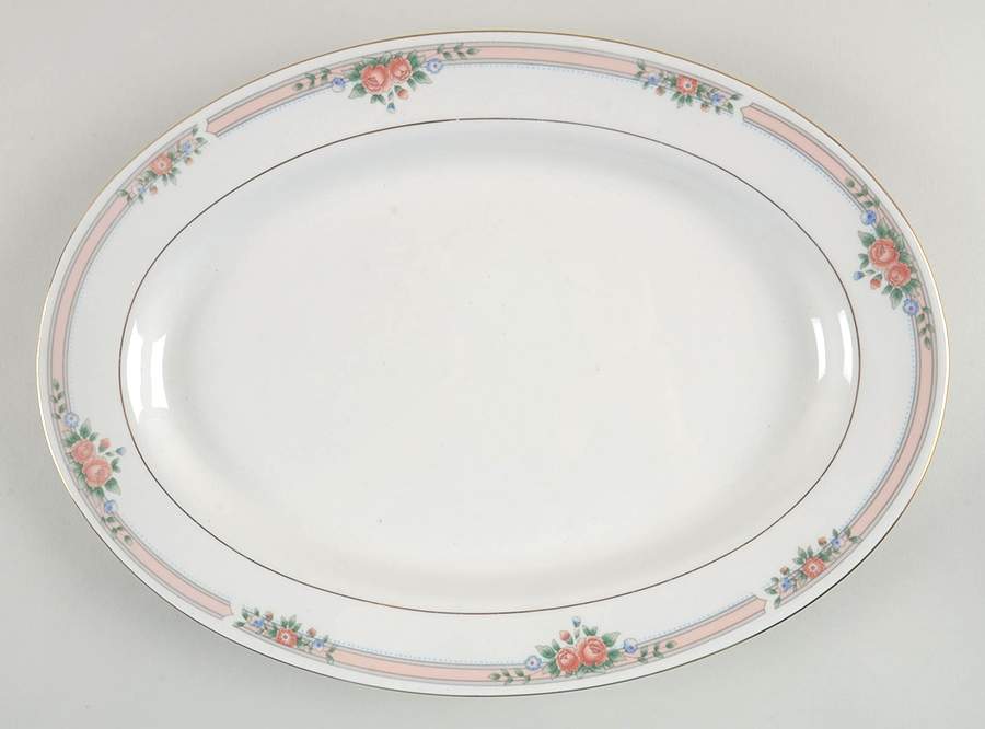 Bouquet 14" Oval Serving Platter by Sango-1