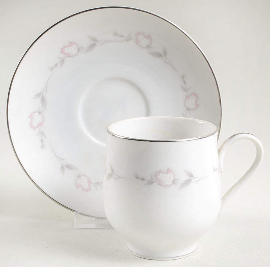 Bridal Rose Footed Cup & Saucer Set by Sango-1