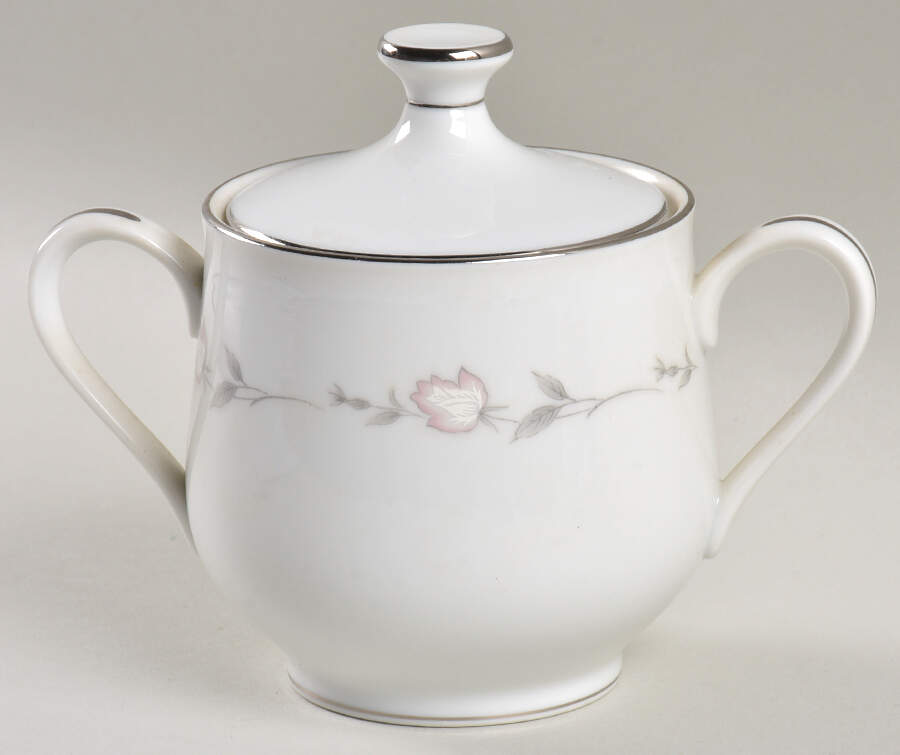 Bridal Rose Sugar Bowl & Lid by Sango-1