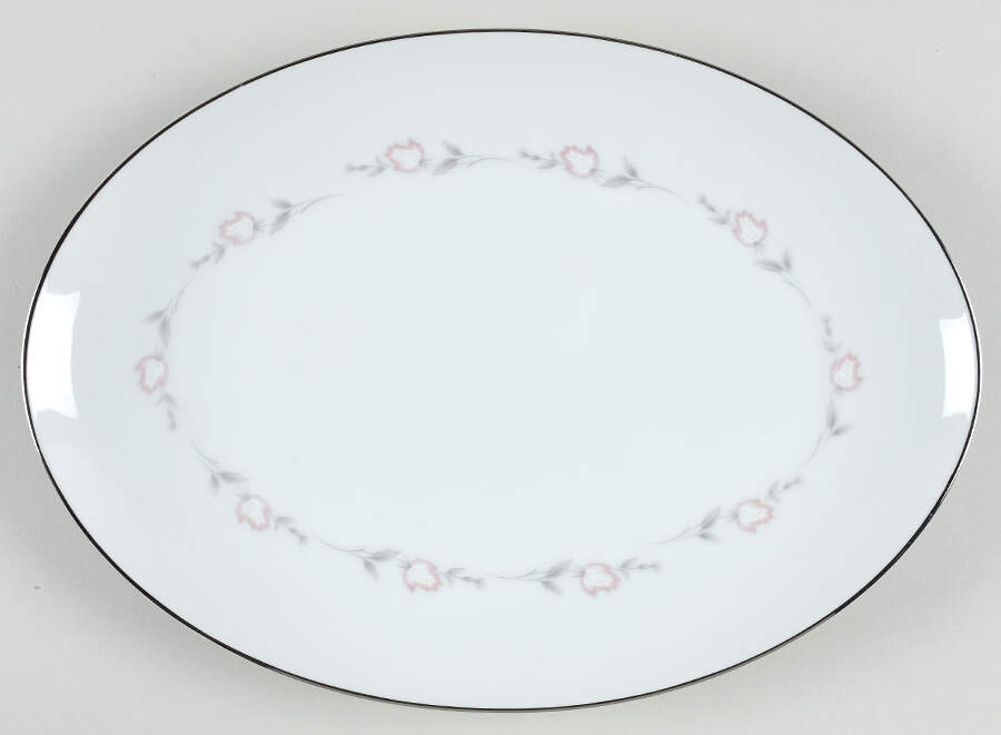 Bridal Rose 12" Oval Serving Platter by Sango-1