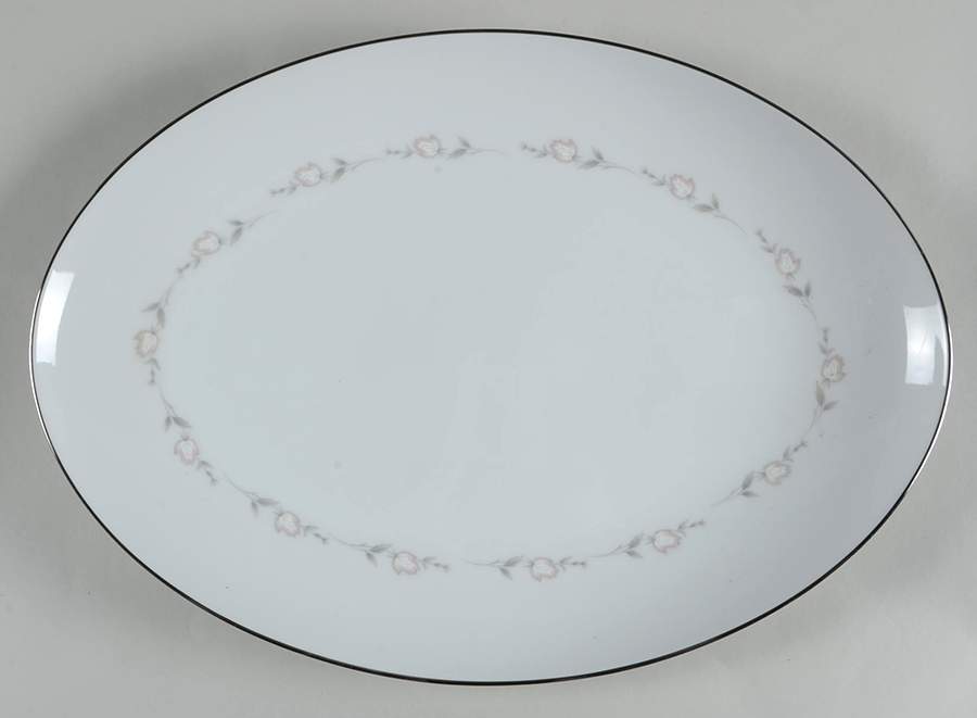 Bridal Rose 16" Oval Serving Platter by Sango-1