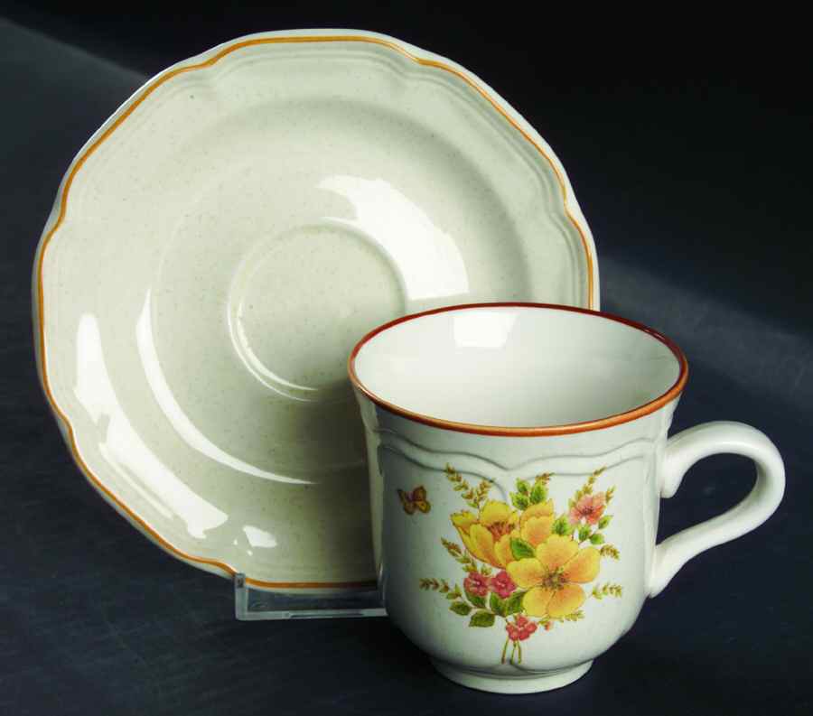 Butterfly Flat Cup & Saucer Set by Sango-1