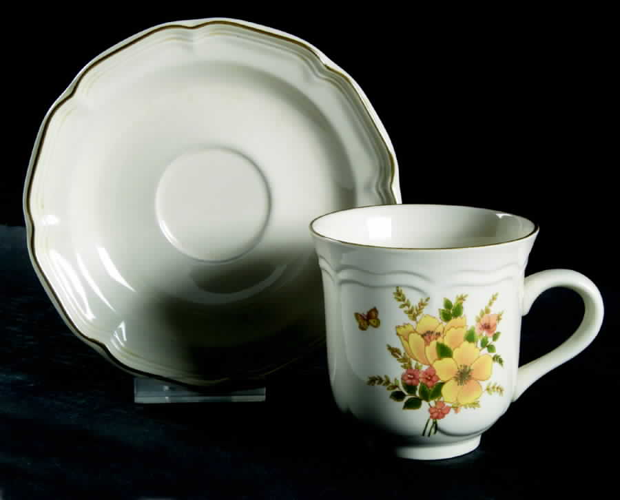 Butterfly II Flat Cup & Saucer Set by Sango-1