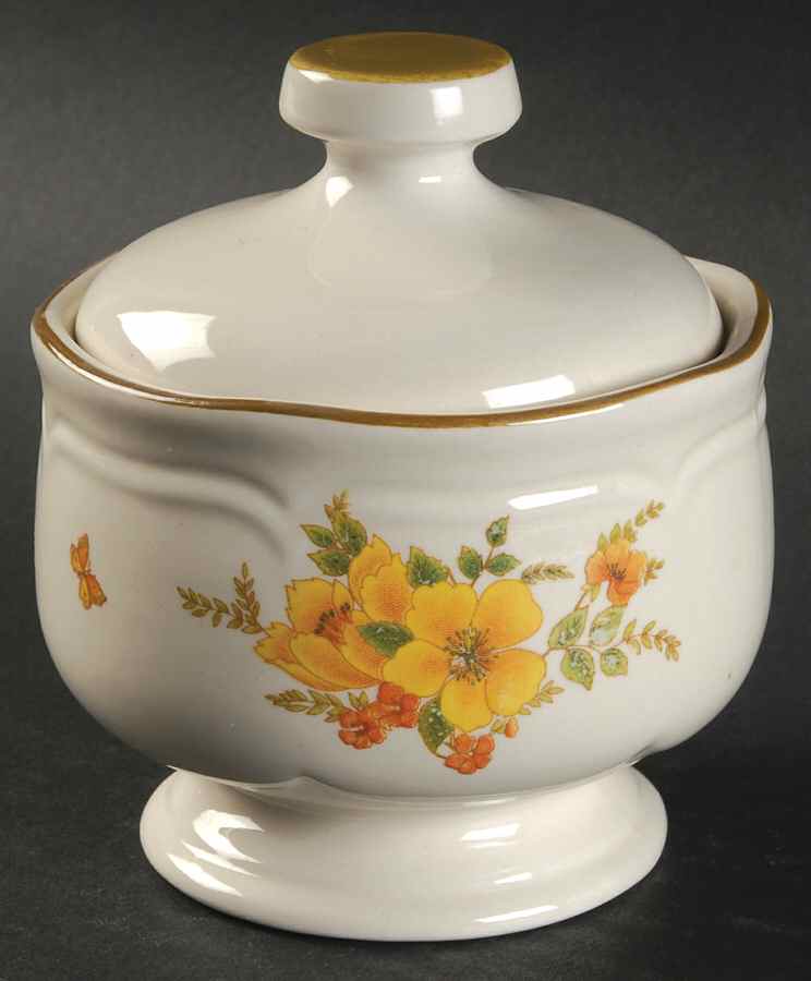 Butterfly II Sugar Bowl & Lid by Sango-1