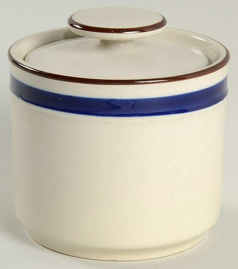 Catalina Blue Sugar Bowl & Lid by Sango-1