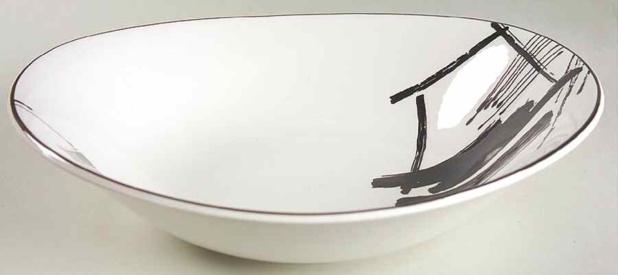Calligraphy 10" Round Vegetable Bowl by Sango-1