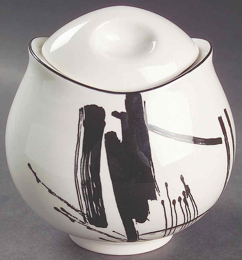 Calligraphy Sugar Bowl & Lid by Sango-1