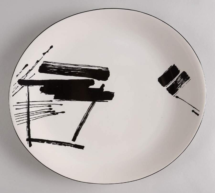 Calligraphy II 12" Chop Plate (Round Platter) by Sango-1