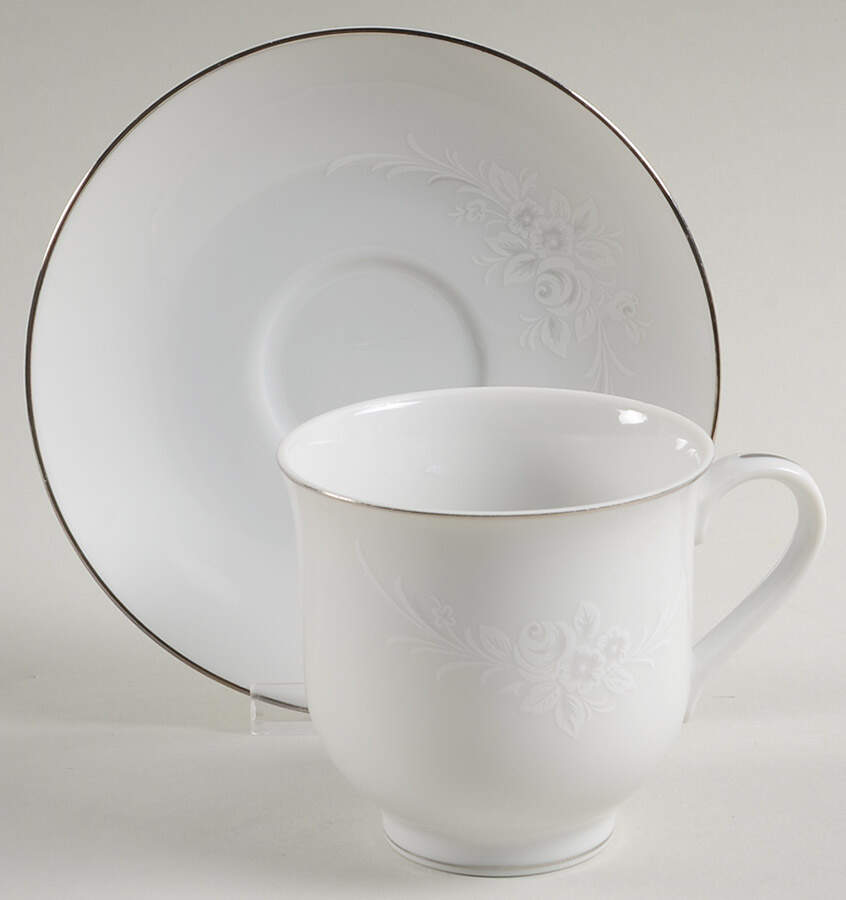 Cantata Footed Cup & Saucer Set by Sango-1