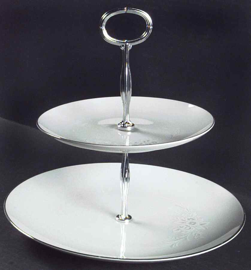 Cantata 6 5/8"-10"  2 Tiered Serving Tray (Dp, Sp) HC by Sango-1