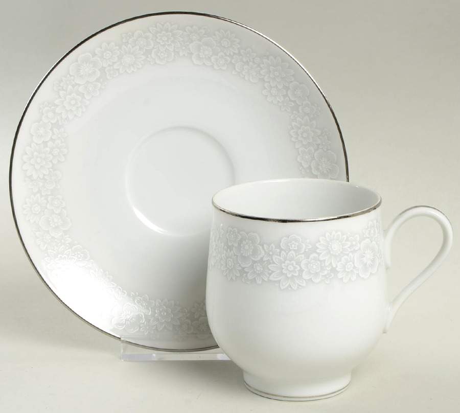 Canterbury Flat Cup & Saucer Set by Sango-1