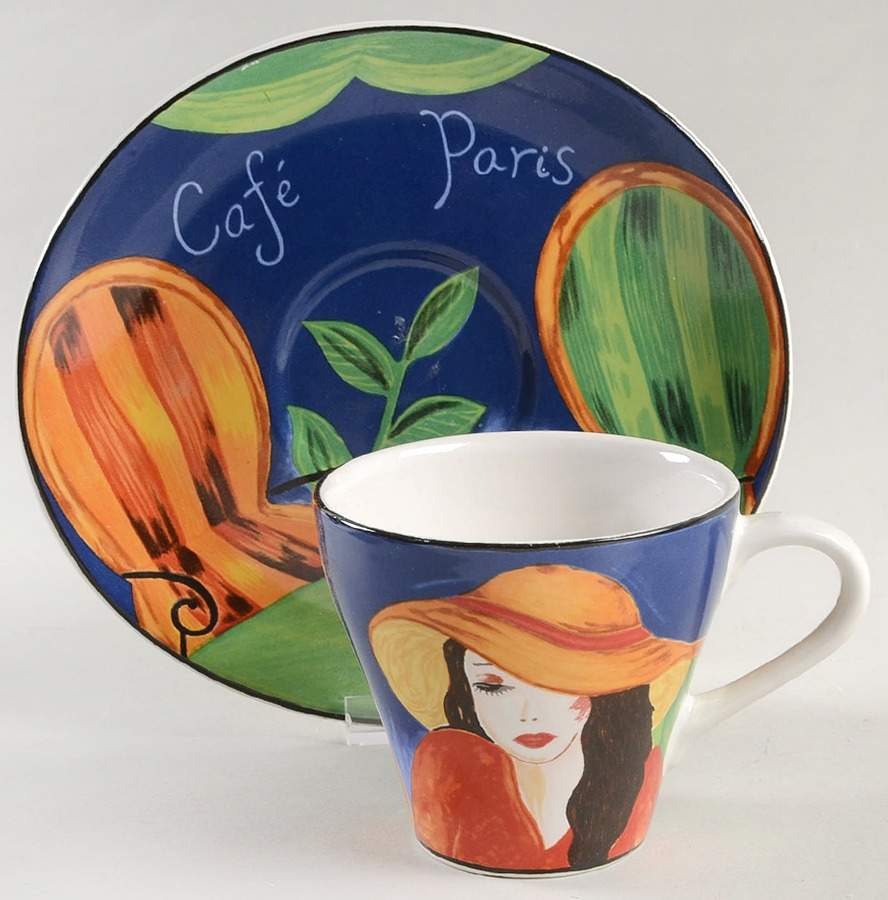Cafe Paris Flat Cup & Saucer Set by Sango-1