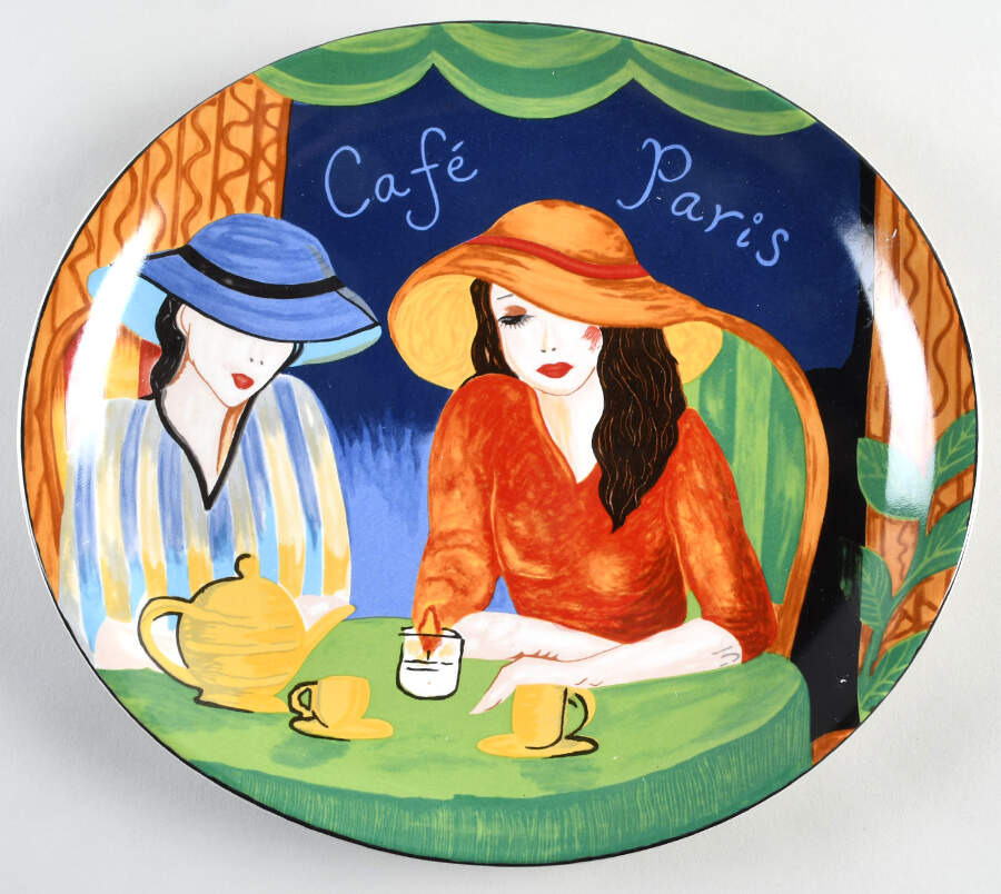 Cafe Paris 12" Oval Serving Platter by Sango-1