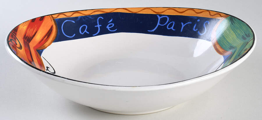 Cafe Paris 9" Oval Vegetable Bowl by Sango-1