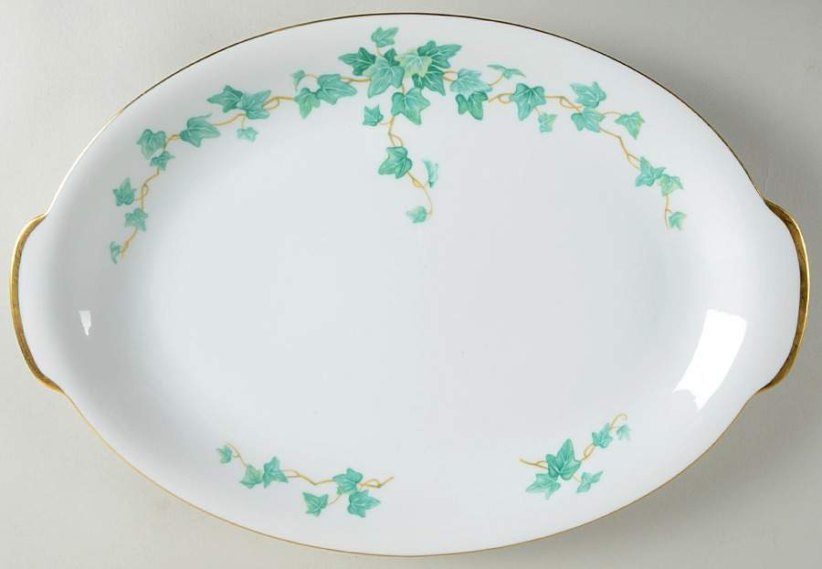 Caprice Green 16" Oval Serving Platter by Sango-1