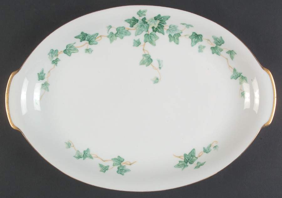 Caprice Green 14" Oval Serving Platter by Sango-1