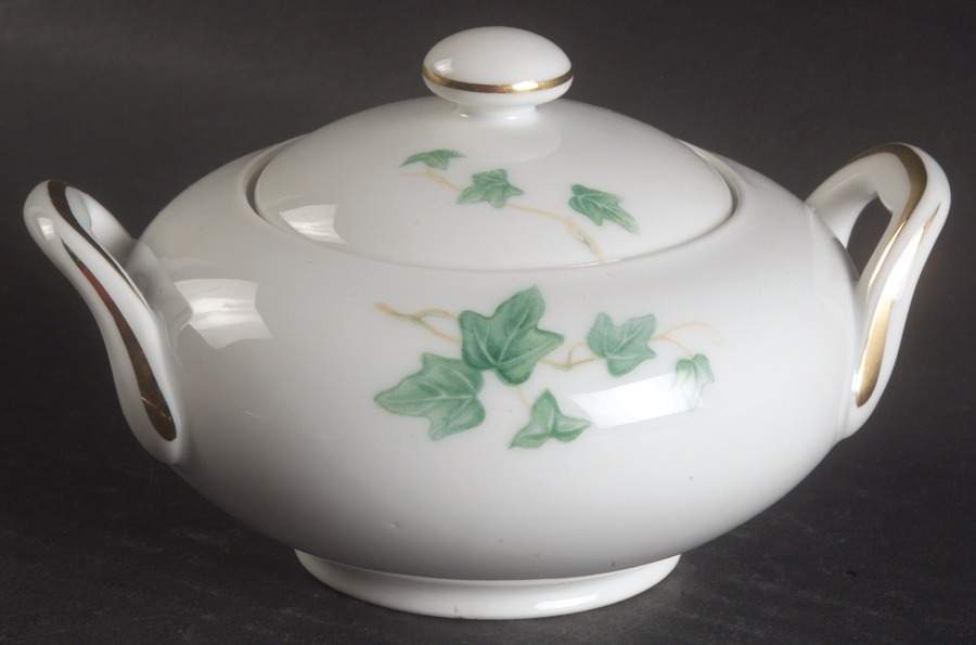Caprice Green Sugar Bowl & Lid by Sango-1